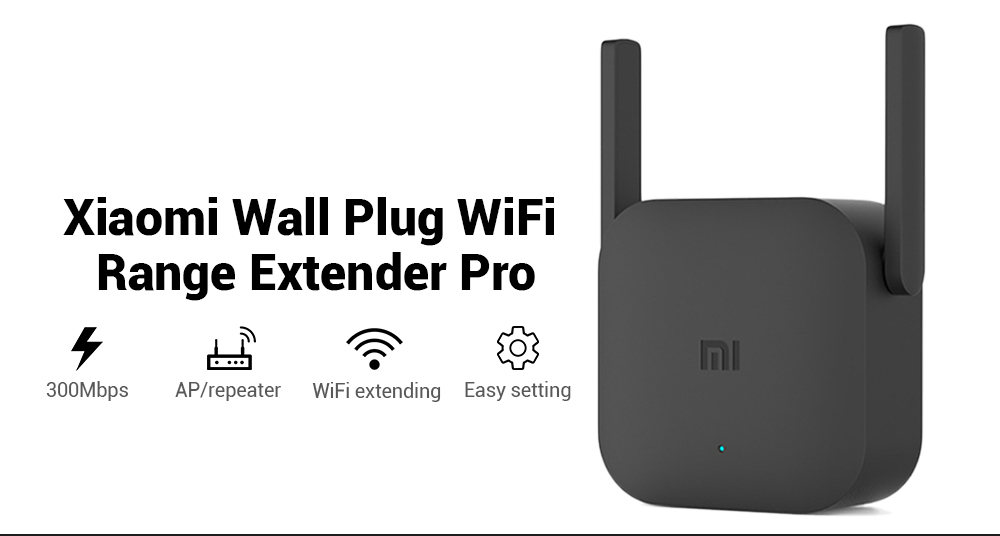 Xiaomi Wall Plug WiFi Range Extender Pro 300Mbps 2 * 2 External Antenna     
